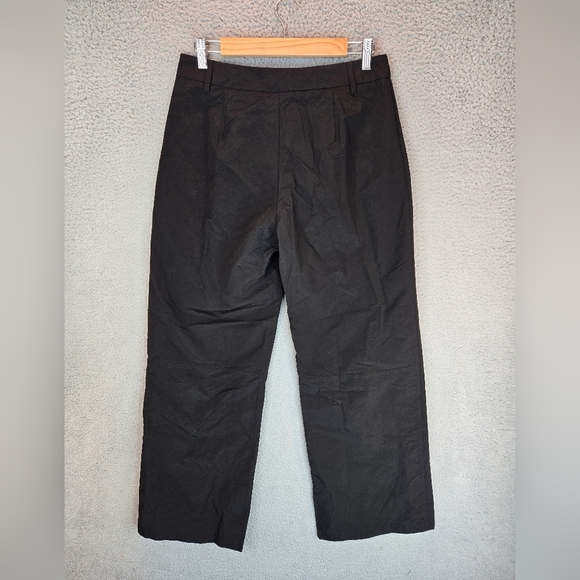 By Dyln Rain Pants Womens Sz M Black All Nylon Waterproof Wide Leg Zipper Pocket - Picture 7 of 13